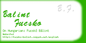 balint fucsko business card