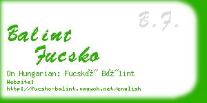 balint fucsko business card